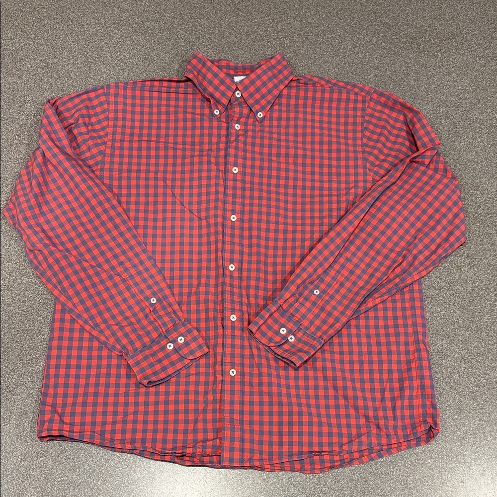 Brooks Brothers Red and Navy Checkered Shirt